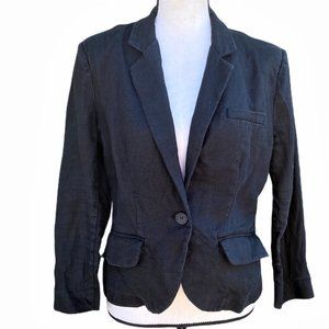 Olivia Moon Linen  Black w/ Pockets Blazer